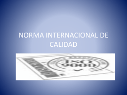NORMA INTERNACIONAL DE CALIDAD