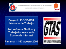 Proyecto ISCOD-CSA Mercado de Trabajo Autoreforma  …