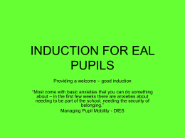 INDUCTION FOR EAL PUPILS