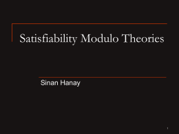 Satisfiability Modulo Theories (SMT)