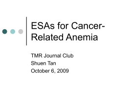 ESAs for Cancer-Related Anemia