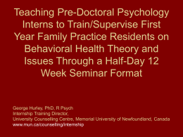 Teaching Pre-Doctoral Psychology Interns to Train