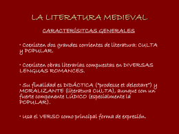 LA LITERATURA MEDIEVAL - I.E.S. "La Azucarera"