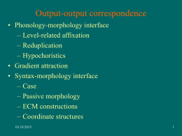 Output-output constraints and Emergence of the Unmarked