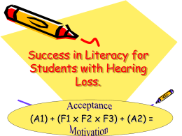 Success in Literacy for Children with Hearing Loss!!!