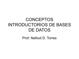 CONCEPTOS INTRODUCTORIOS DE BASES DE DATOS