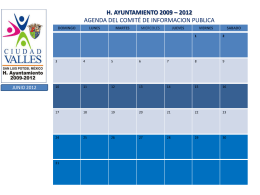 H. AYUNTAMIENTO 2009 – 2012 AGENDA DE …