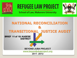 NATIONAL RECONCILIATION & TRANSITIONAL JUSTICE …