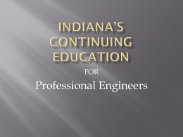 CONTINUING EDUCATION - Indiana Structural Engineers