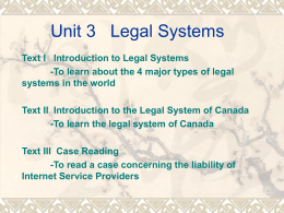 Unit 3 Legal Systems