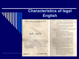 Characteristics of legal English
