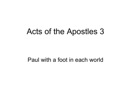 Acts of the Apostles – third lecture