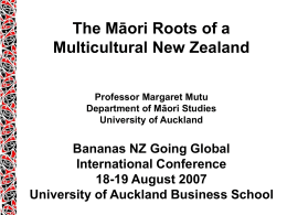 Maori Studies Department University of Auckland MAORI …