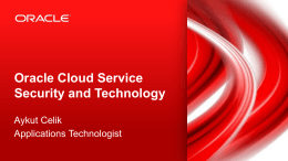 Oracle Cloud Service Security and Technology - GTS