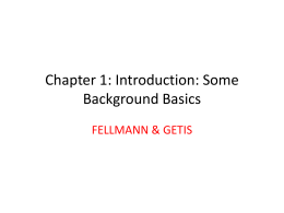 Chapter 1: Introduction: Some Background Basics