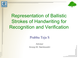Representation of ballistic strokes for recognition