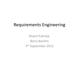 Requirements Engineering - University of Southern …