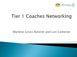 Tier 1 Coaching Networking