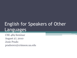 English for Speakers of Other Languages