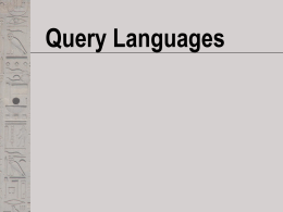 Query Languages - Villanova University