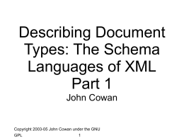 Describing Document Types: The Schema Languages of …