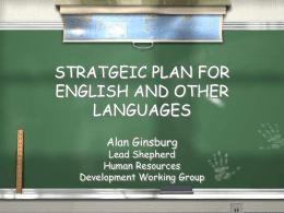 STRATGEIC PLAN FOR ENGLISH AND OTHER LANGUAGES