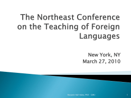 The Northeast Conference on the Teaching of Foreign …