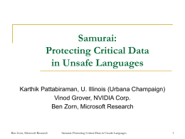 Samurai : Protecting Critical Heap Data in Unsafe …