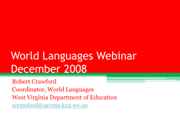 World Languages Webinar Spring 2008