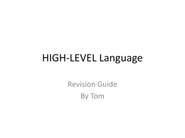 HIGH-LEVEL Language