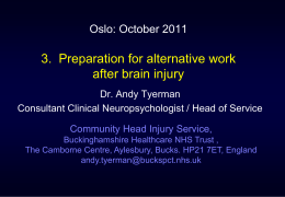 Brain Injury & Vocational Assessment