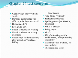 Chapter 24 test concerns