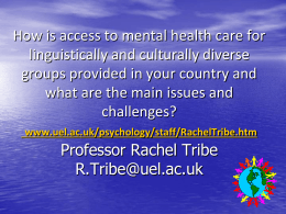 MIGRANTS AND MENTAL HEALTH Dr Kate Thompson & …