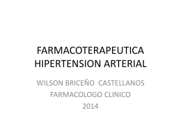 FARMACOTERAPEUTICA HIPERTENSION ARTERIAL