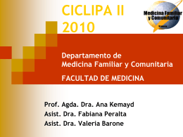 CICLIPA II 2010 Departamento de Medicina Familiar y