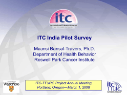 india - summary  - the Roswell Park ITC TTURC