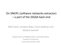 On SNEIPL – a part of the SSQSA back end