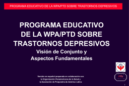 WPA/PTD EDUCATIONAL PROGRAM ON DEPRESSIVE …