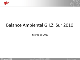 Balance Ambiental GTZ 2009