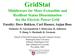 GridStat Current Status - Washington State University