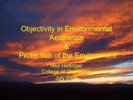 Objectivity in Environmental Aesthetics and Protection of