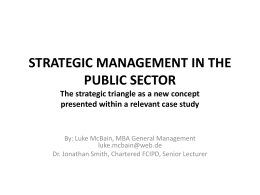 STRATEGIC MANAGEMENT IN THE PUBLIC SECTOR A …