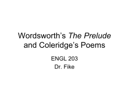 Wordsworth’s The Prelude and Coleridge’s Poems