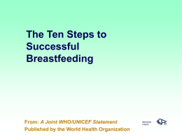 The Ten Steps to Successful Breastfeeding