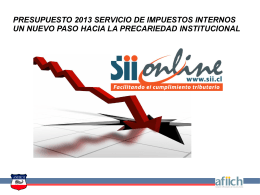 PRESUPUESTO 2013 SERVICIO DE IMPUESTOS INTERNOS …