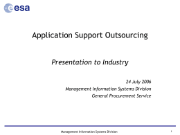Application Support Contract Approach