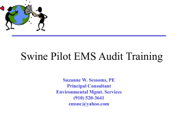 Swine Pilot EMS Auditor Training - infoHouse