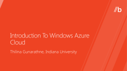 Introduction to Windows Azure