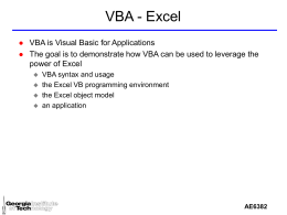 Visual Basic for Applications