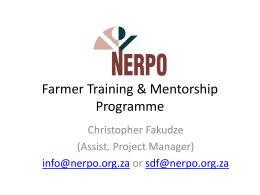 Farmer Training & Mentorship Programme
